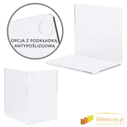 Przezroczysta podpórka do książek na regał