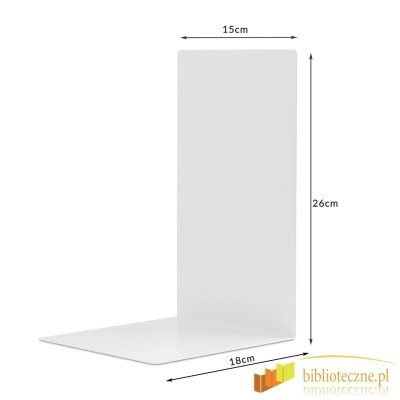 Metalowa podpórka do książek 26 cm – wymiary