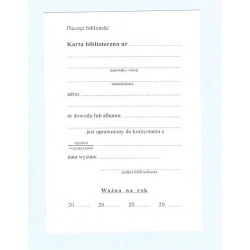 B 191 Karta biblioteczna